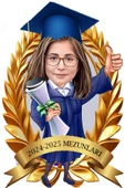 Kişiye Özel Mezuniyet Biblosu - Karikatür Mezuniyet Biblosu - Öğrenci Biblosu thumbnail 1