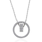 925 Ayar Gümüş İç İçe Geçmiş Halka Kadın Kolye thumbnail 3