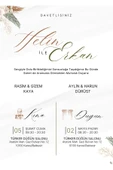 Kişiye Özel Davetiye - Düğün Davetiye - Nişan Davetiye - Nikah Davetiye ( Zarflı ) ( 50 Adet ) - 1