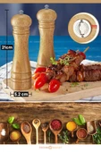 Doğal Ahşap Değirmen Karabiber Tuz Kahve Baharat Öğütücü Manuel El Değirmeni thumbnail 1
