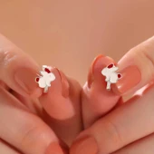 Gümüş Tavşan Çocuk Küpesi thumbnail 2