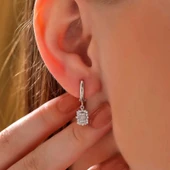 Gümüş Baget Taşlı Kadın Küpe thumbnail 2