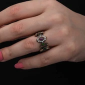 Gümüş Ayarlanabilen Otantik Mekik Kadın Yüzük thumbnail 1