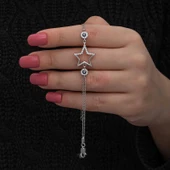 925 Ayar Gümüş Yıldız Nazarlı Kadın Bileklik thumbnail 2