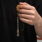 Gümüş Püskül Sıkma Kehribar Tesbih thumbnail 1