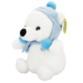Şapkalı ve Atkılı Peluş Kutup Ayısı 30 cm S00004773 thumbnail 3