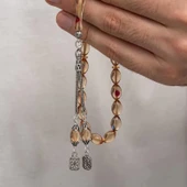 Gümüş Püsküllü Sıkma Kehribar Tesbih thumbnail 4