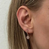 Gümüş Rose Sallantılı Güneş Kadın Küpe thumbnail 3