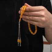 Gümüş Püskül Sıkma Kehribar Tesbih thumbnail 3