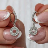 Gümüş Geometrik Desenli Kadın Küpe thumbnail 5