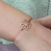 Gümüş Rose Çiçek Bileklik thumbnail 3