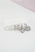 Kadın Vip Seri Baget Zirkon Taşlı Kalp Model Klipsli 6'lı Set Küpe thumbnail 1