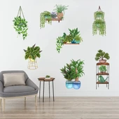 Saksılı Çiçek Tasarımlı Yapışkanlı Sticker MC-480D thumbnail 5