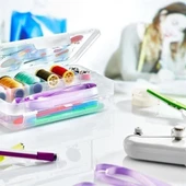 Çift Taraflı Bölmeli Hobi Dikiş Kutusu Ardunio Malzeme Kutusu thumbnail 1