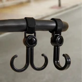 2 Kancalı 1 Adet Bebek Arabası, Motor, Bisiklet Eşya Taşıma Aparatı Plastik Kanca thumbnail 3