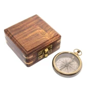 Ahşap Kutulu Pirinç Pusula thumbnail 1