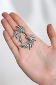 Kadın Özel Tasarım Kanat Model Küpe ZYN2 thumbnail 2