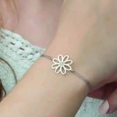 Gümüş Çiçek Bileklik thumbnail 2