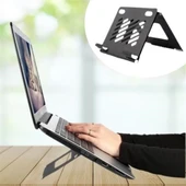 Ayarlanabilir Metal Dizüstü Destek Tabanı Katlanabilir Taşınabilir Laptop Sehpası Standı thumbnail 5
