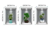 3D Çiçek Vazo Duvar Sticker 3 lü Set GRİ Fon thumbnail 4