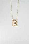 Kadın 316 L Paslanmaz Çelik Balon Harf Kolye B thumbnail 2