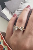 Kadın Vip Seri Baget Zirkon Taşlı Numarasız Ayarlanabilir Yüzük thumbnail 2