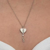 Gümüş Kalpli Sonsuzluk Kadın Kolye thumbnail 5