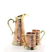 Pirinç 2 Bardaklı Sürahi Seti - 1