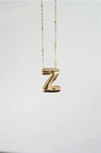 Kadın 316 L Paslanmaz Çelik Balon Harf Kolye Z thumbnail 2