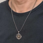 Gümüş Oksitli Pusula Erkek Kolye thumbnail 5