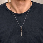 Gümüş Desenli Zülfikar Kılıcı Erkek Kolye thumbnail 3