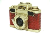Dekoratif Metal Fotoğraf Makinesi Obje Biblo Vintage Hediyelik - 4