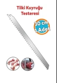 Tilki Kuyruğu Kemik Kesme Testeresi Et Paslanmaz Çelik Bıçak Buz Kesme Bıçağı Ağzı Ucu 30 cm - 1