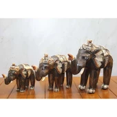 Ahşap 3'Lü Fil Seti thumbnail 2