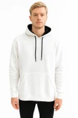 Erkek Oversize Uzun Kol Kapşonlu Sweatshırt-7386 - 2