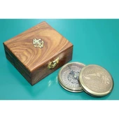 Ahşap Kutulu Pirinç Pusula thumbnail 2