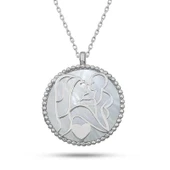 Gümüş Fosforlu Anne Çocuk Sevgisi Kadın Kolye thumbnail 2