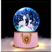 Geyik Temalı Işıklı Müzikli Püskürtmeli Büyük Boy Kar Küresi thumbnail 1