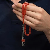 Gümüş Püsküllü Kapsül Kesim Sıkma Kehribar Tesbih thumbnail 2