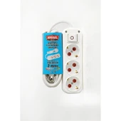 Amiral 3' lü Topraklı Anahtarlı 2 Metre Kablolu Grup Priz thumbnail 2