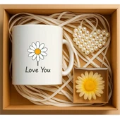 I Love You Papatya Tasarımlı Hediye Kutusu, Sevgiliye Hediye, Doğum Günü Hediyesi, Hediye Seti P1-18 - 1