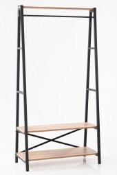 Metal Ayaklı Elbise Askılığı Raflı Askılık - 2