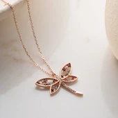 Vaoov 925 Ayar Gümüş Renkli Taşlı Yusufçuk Kolye thumbnail 5