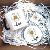 Hope Yazılı Papatya Hediye Kutusu, Umut Temalı Hediye Kutusu P1-12 - 1