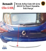 Renault Clio 5 Hb Krom Arka Cam Alt Çıta 2019 ve Üzeri Paslanmaz Çelik thumbnail 5