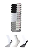 Siyah Gri Ve Beyaz Kadın Babet Çorap 12 Çift thumbnail 1