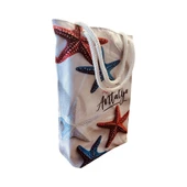 Kadın Plaj ve  Alışveriş Çantası - Deniz Yıldızı Antalya Desen thumbnail 2