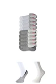 Gri Ve Beyaz Kadın Babet Çorap 9 Çift - 1