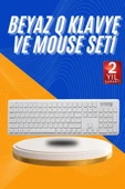 Kablosuz Klavye Mouse Seti Beyaz Q Klavye Tüm Cihazlara Uyumlu - 2