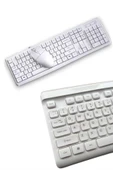 Kablosuz Klavye Mouse Seti Beyaz Q Klavye Tüm Cihazlara Uyumlu - 1